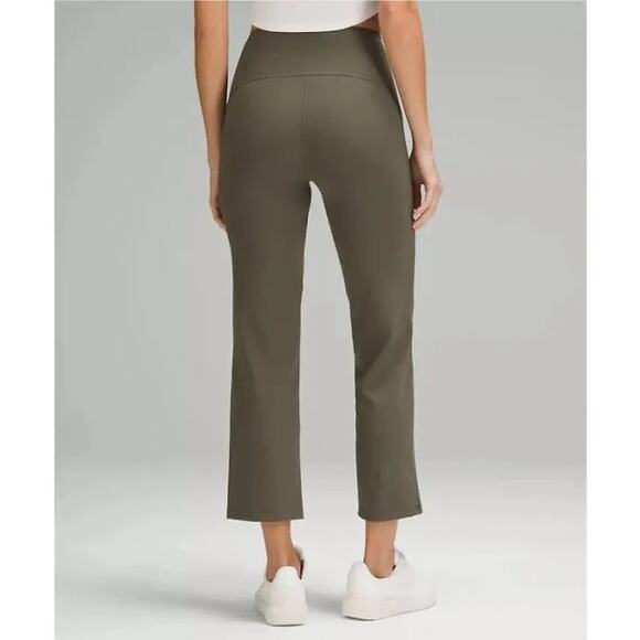NWT Lululemon Olive Green Smooth Fit High Rise Cropped Pants Size 0 Athleisure - Picture 3 of 13